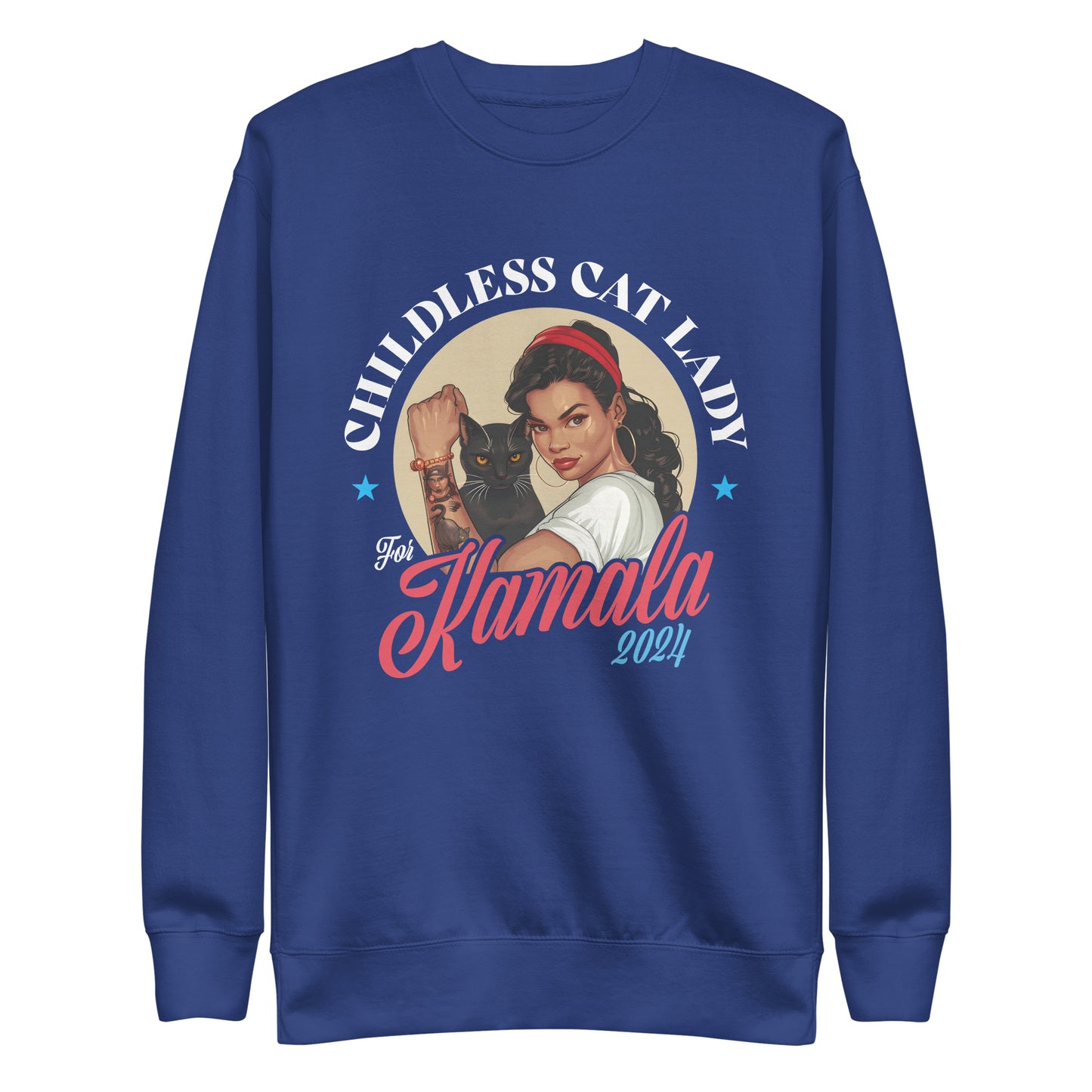 Childless Cat Lady For Kamala Unisex Premium Sweatshirt