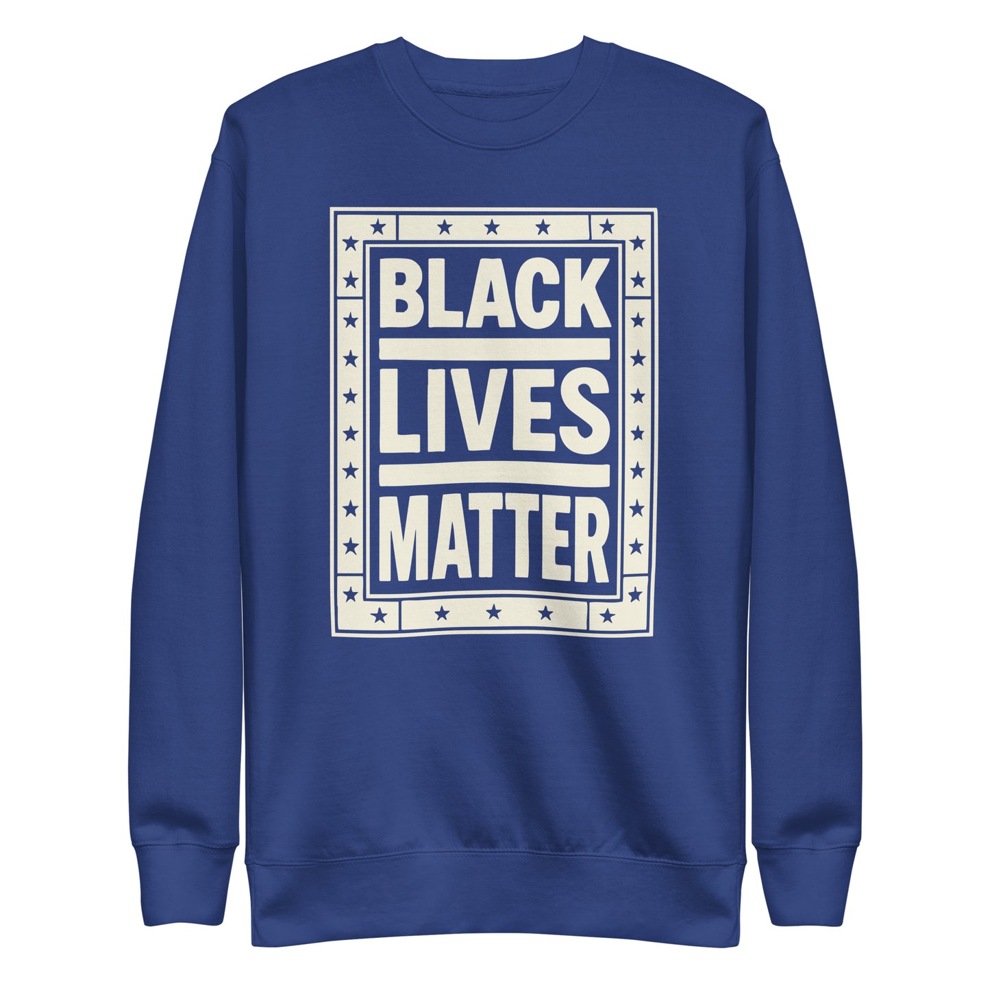Front View Image: Black Lives Matter BLM Sweatshirt Front View with Graphic Design
