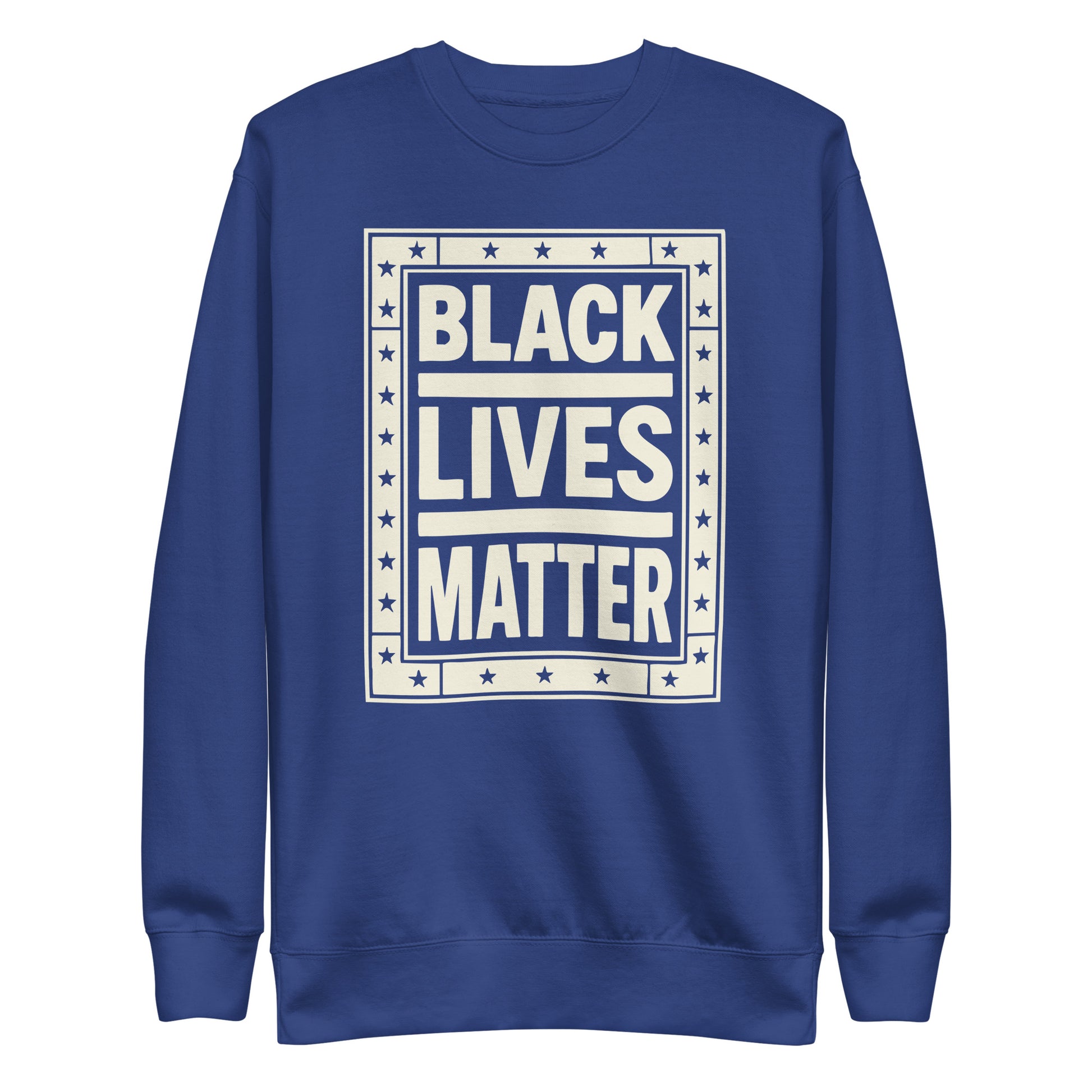 Front View Image: Black Lives Matter BLM Sweatshirt Front View with Graphic Design