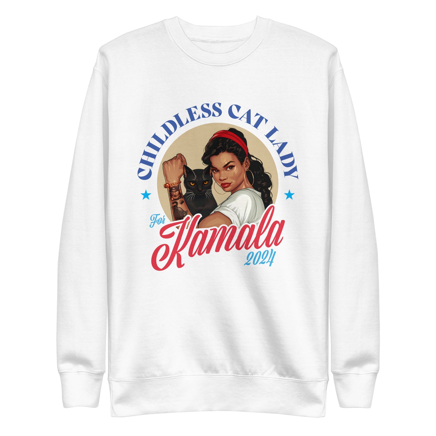 Childless Cat Lady For Kamala Unisex Premium Sweatshirt