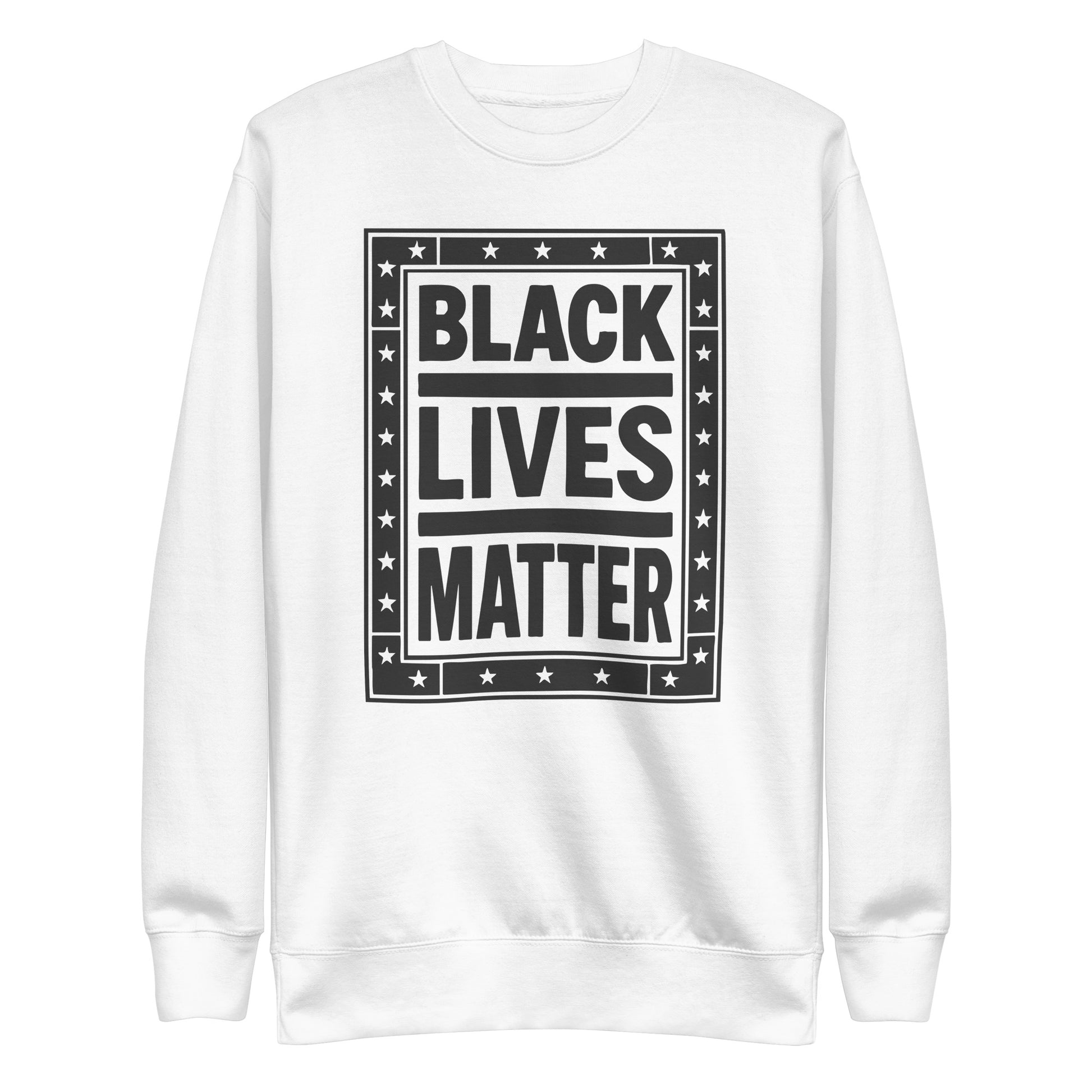 Front View Image: Black Lives Matter BLM Sweatshirt Front View with Graphic Design