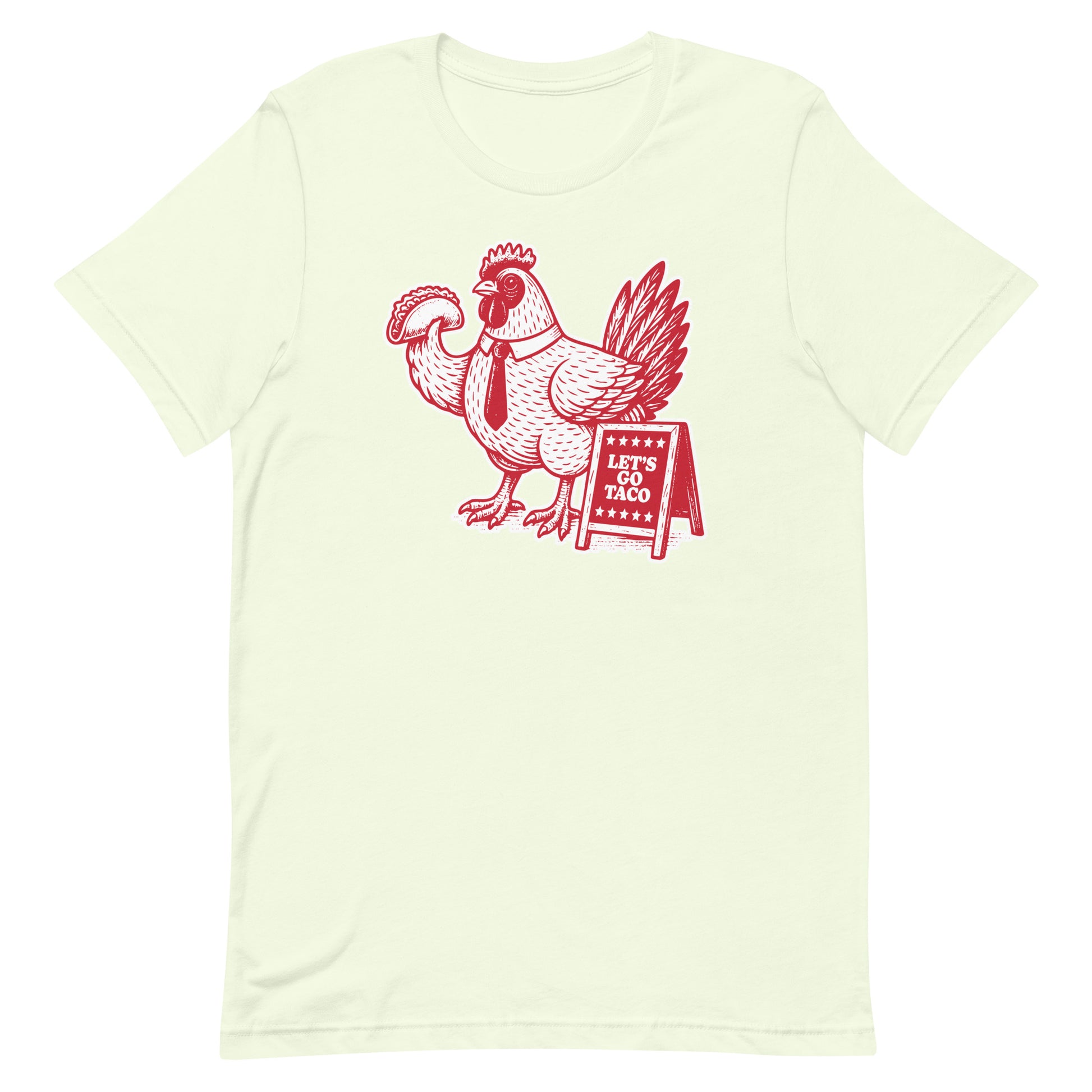 Front View Image: Let’s Go T.A.C.O. Trump Always Chickens Out Shirt