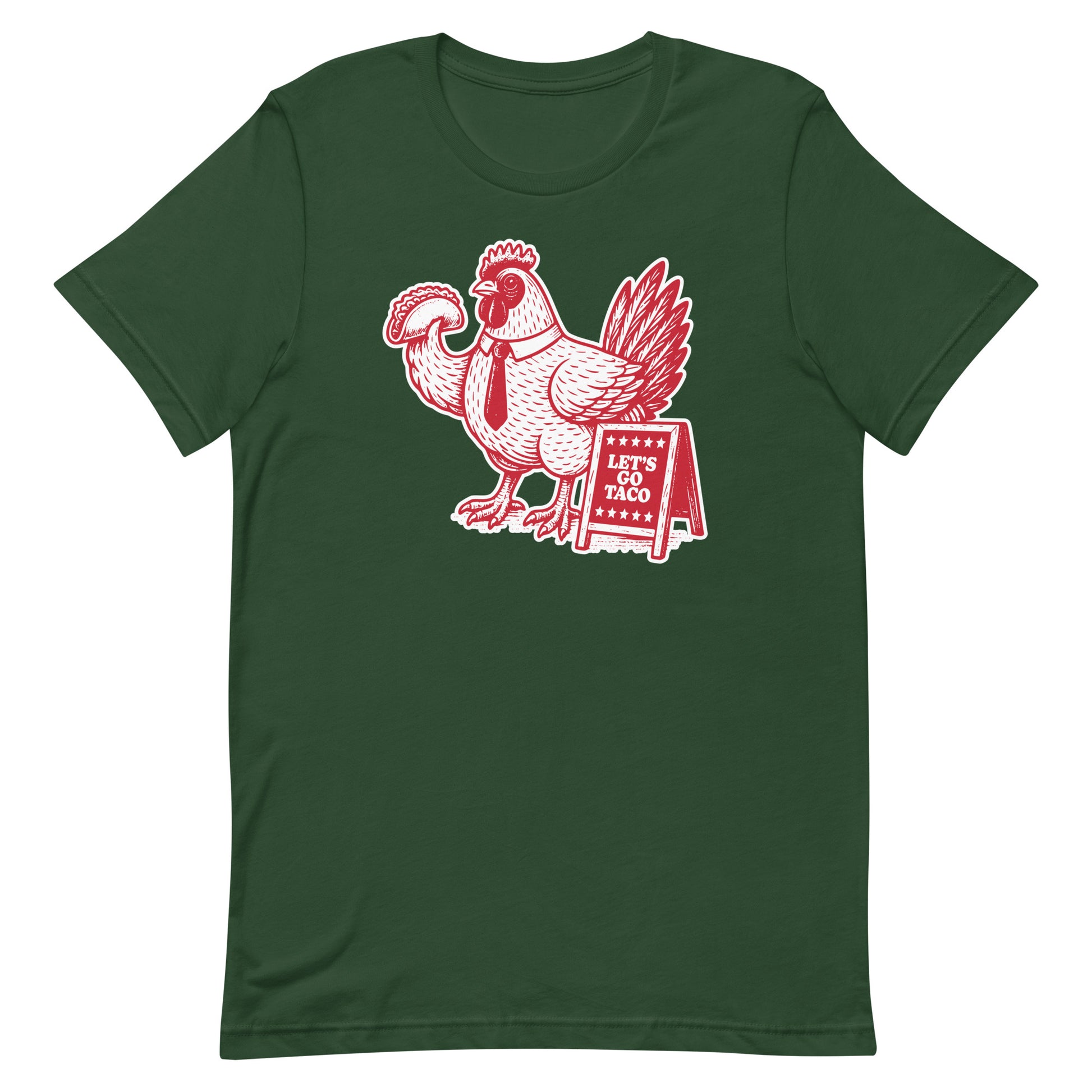Front View Image: Let’s Go T.A.C.O. Trump Always Chickens Out Shirt