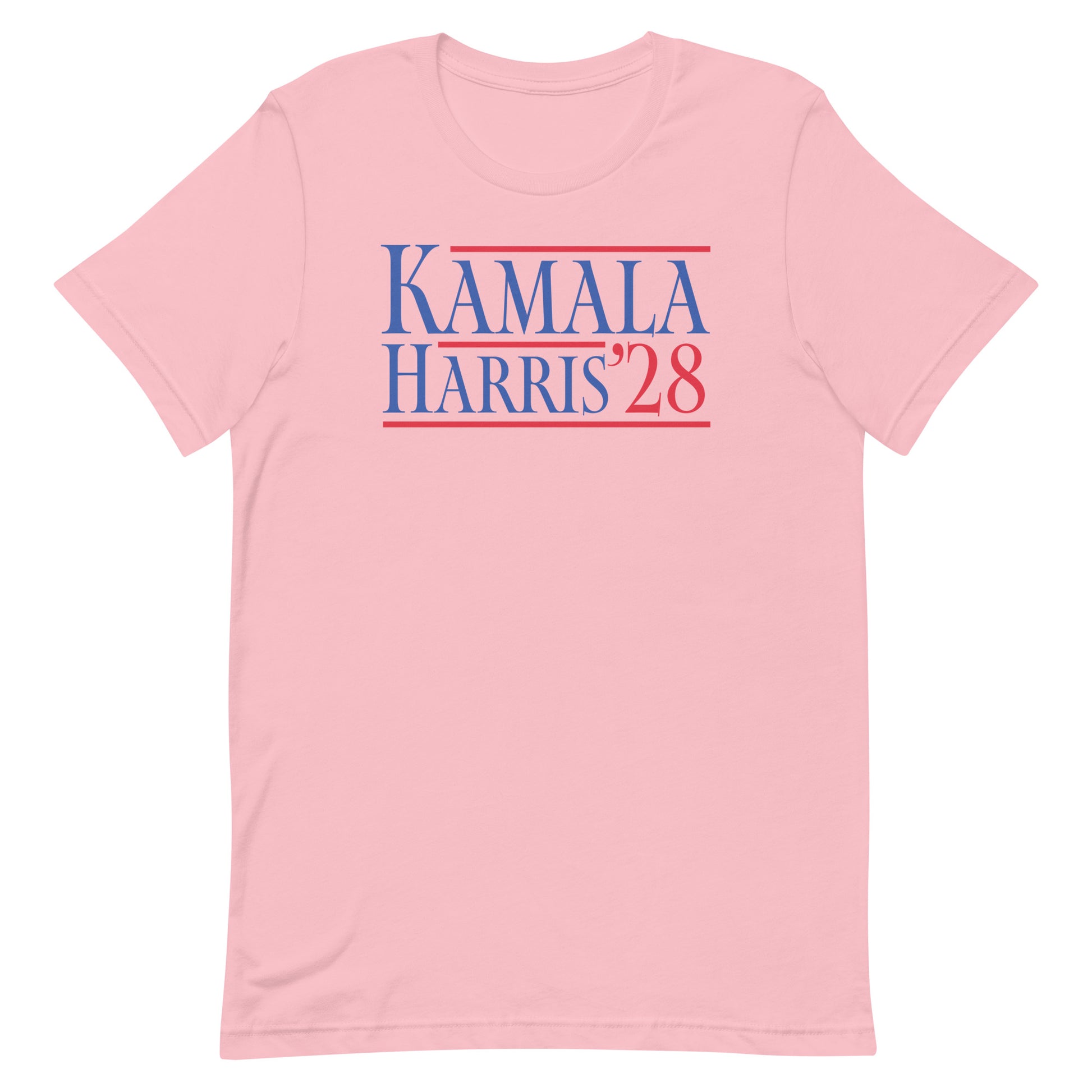 Front View Image: Front view of Kamala Harris ’28 campaign-style t‑shirt with bold printed slogan