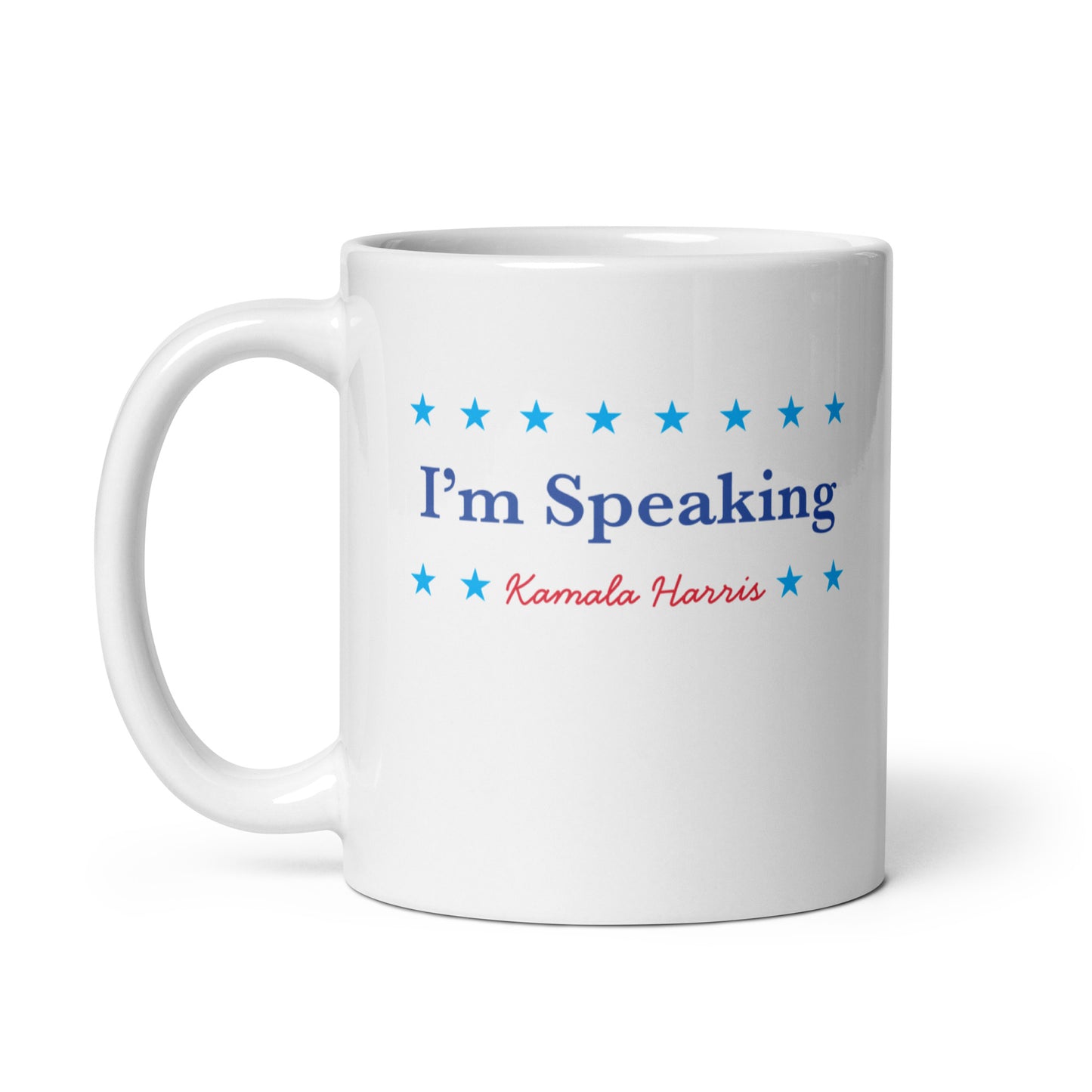 Kamala-Harris-I’m-Speaking White Glossy Mug