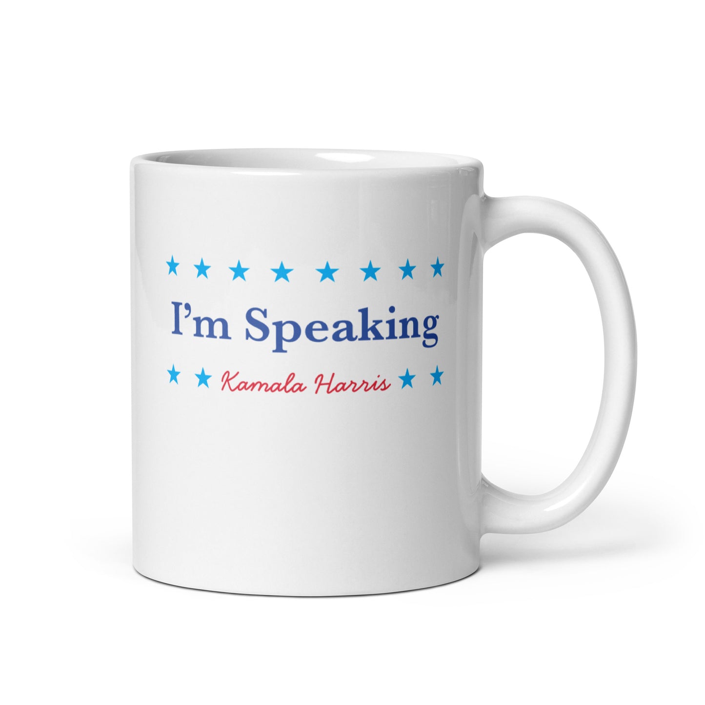 Kamala-Harris-I’m-Speaking White Glossy Mug