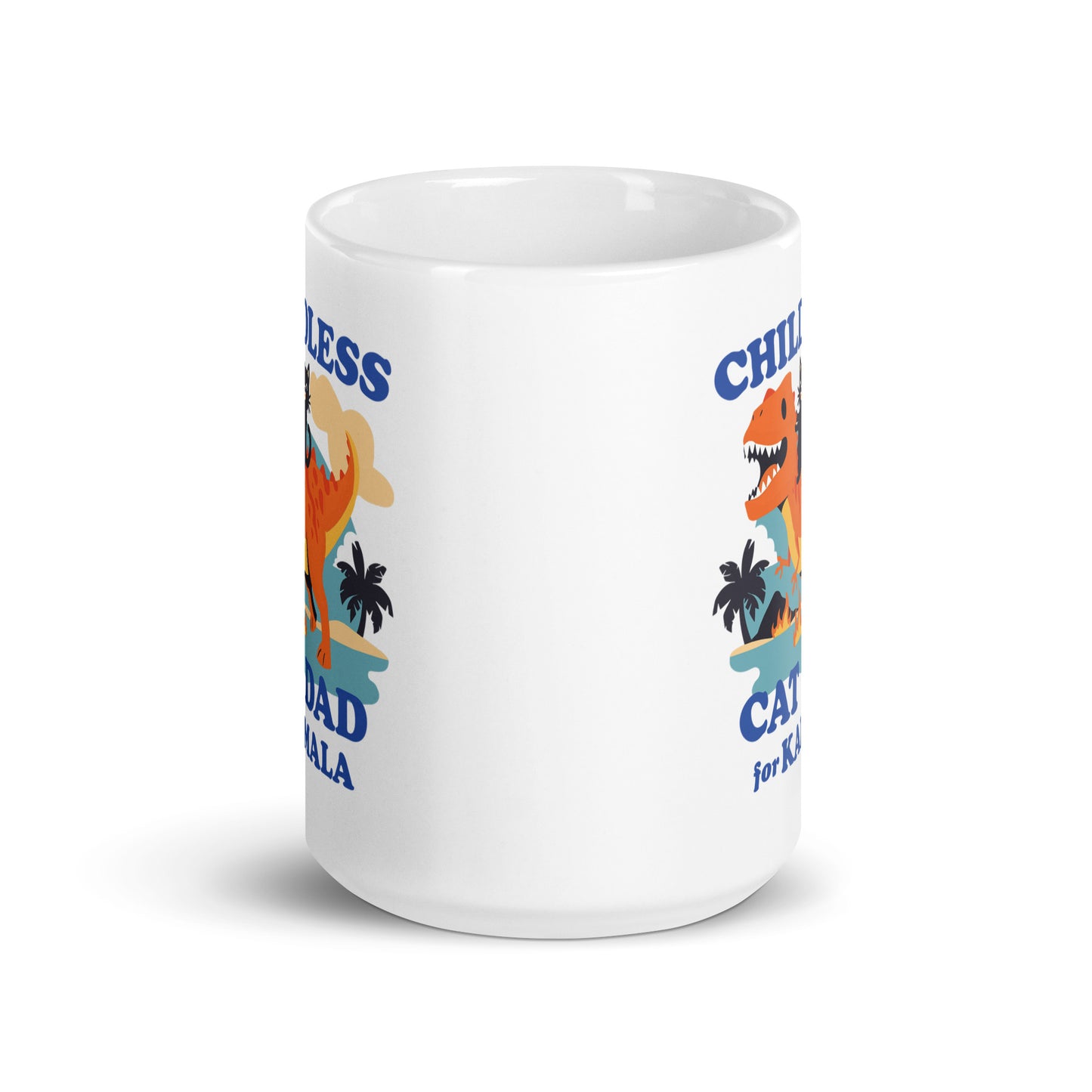 Childless Cat Dad For Kamala White Glossy Mug